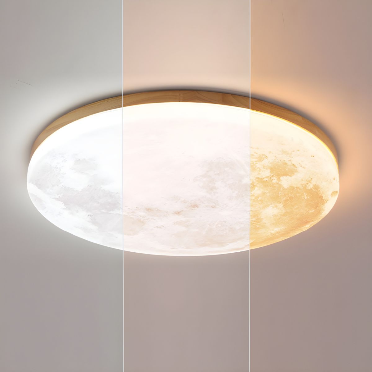 LED Plafondlamp Maanontwerp Hout Acryl Rond 26-48cm Slaapkamer Woonkamer Plafondlamp Maanlamp LED Verlichting Modern Interieur