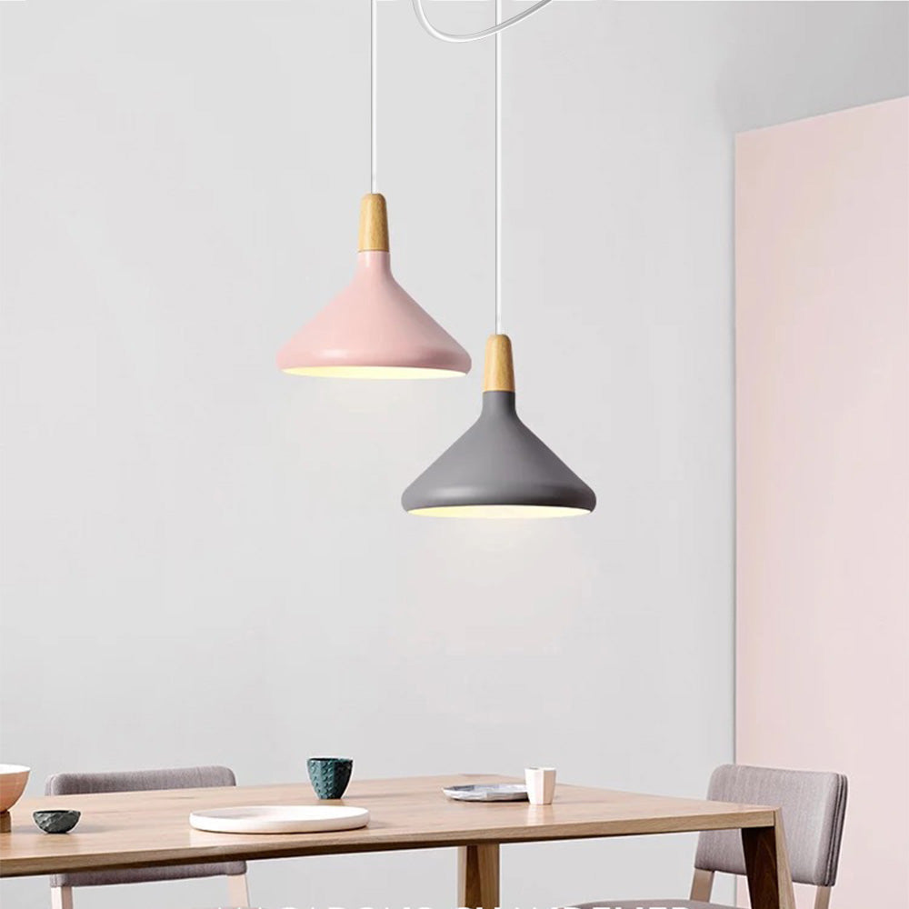 Hanglamp Scandinavisch Aluminium Hout Wit E27 Eettafel Woonkamer Minimalistisch Design Verlichting Keukeneiland