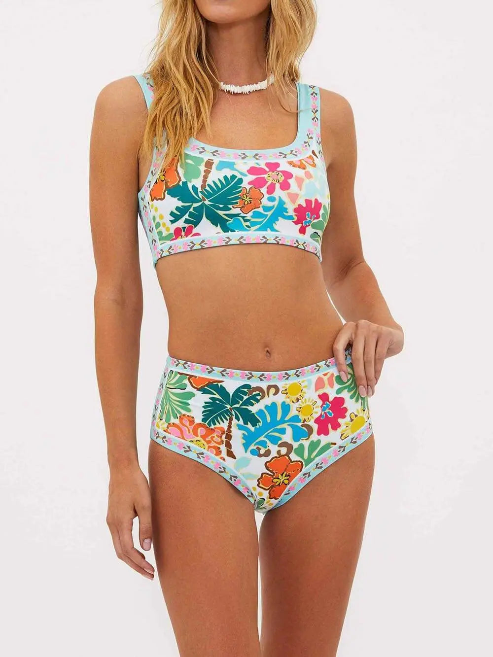 Bloemen Badpak Ondersteunend Stretch Bikini Stijl