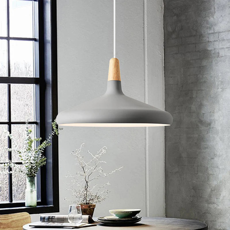 Hanglamp Scandinavisch Aluminium Hout Wit E27 Eettafel Woonkamer Minimalistisch Design Verlichting Keukeneiland