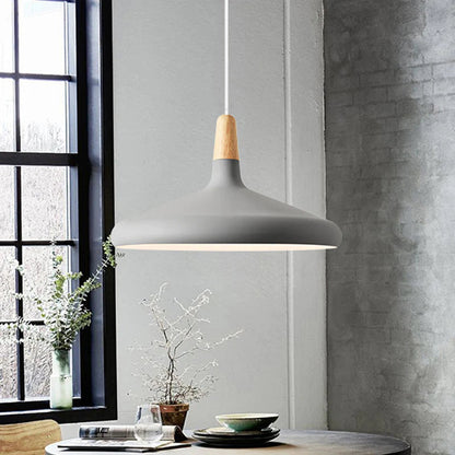 Hanglamp Scandinavisch Aluminium Hout Wit E27 Eettafel Woonkamer Minimalistisch Design Verlichting Keukeneiland