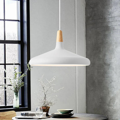 Hanglamp Scandinavisch Aluminium Hout Wit E27 Eettafel Woonkamer Minimalistisch Design Verlichting Keukeneiland