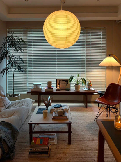 Japanse Mulberry Paper Hanglamp — Handgemaakte Washi Lampenkap Bol Sfeerverlichting