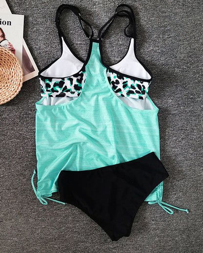 Dames Tankini Met Elastische Pasvorm Zonder Mouwen