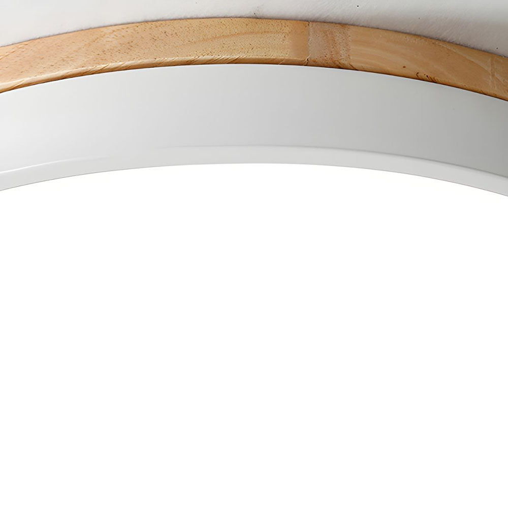 Ronde Plafondlamp met LED en Natuurlijk Hout — Scandinavisch Design met Dimfunctie