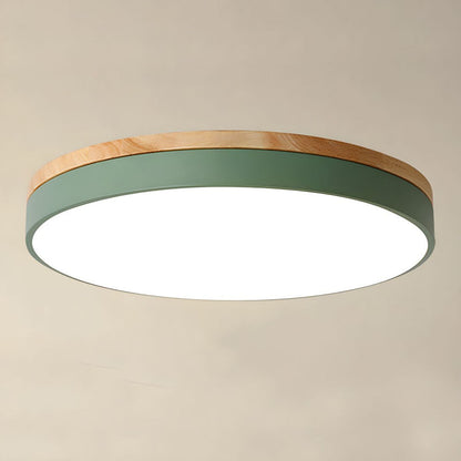 Plafondlamp Hout Rond LED met Acryl – Dimbaar Warm Licht Scandinavisch Design Woonkamer Slaapkamer 30cm 40cm 50cm 60cm