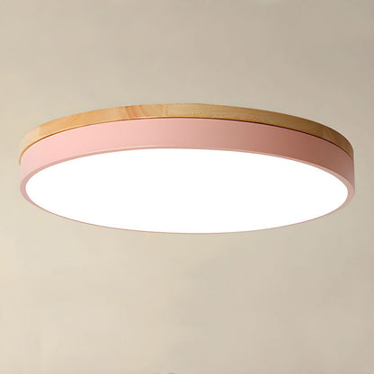 Plafondlamp Hout Rond LED met Acryl – Dimbaar Warm Licht Scandinavisch Design Woonkamer Slaapkamer 30cm 40cm 50cm 60cm