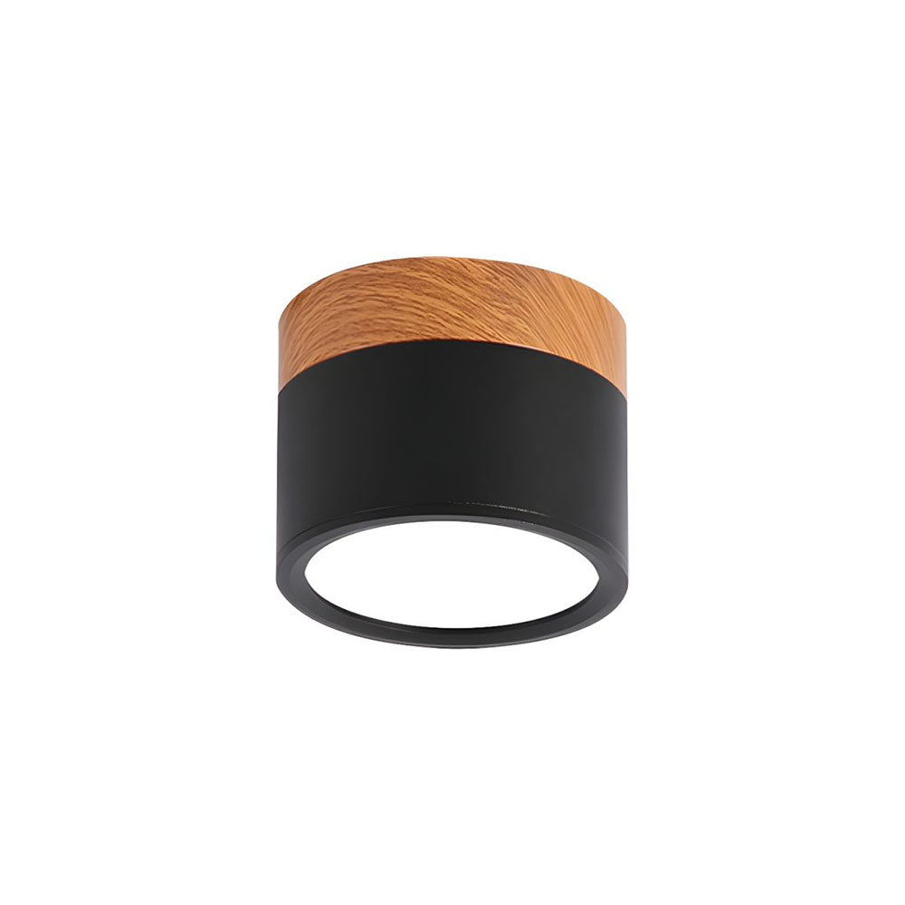 Cylinder kleine plafondlamp LED hout modern plafond hal woonkamer compact design