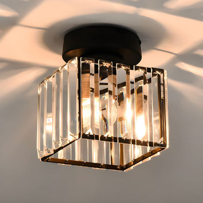 Plafondlamp Kristal Zwart Zilver Goud E27 Opbouw Modern Hal Woonkamer