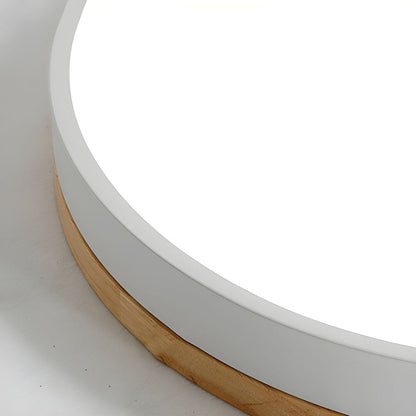 Ronde Plafondlamp met LED en Natuurlijk Hout — Scandinavisch Design met Dimfunctie