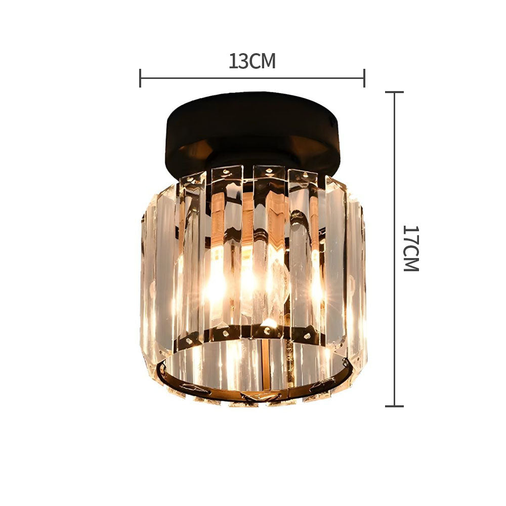 Plafondlamp Kristal Zwart Zilver Goud E27 Opbouw Modern Hal Woonkamer