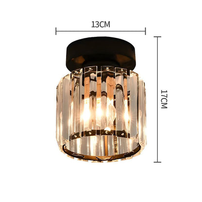 Plafondlamp Kristal Zwart Zilver Goud E27 Opbouw Modern Hal Woonkamer