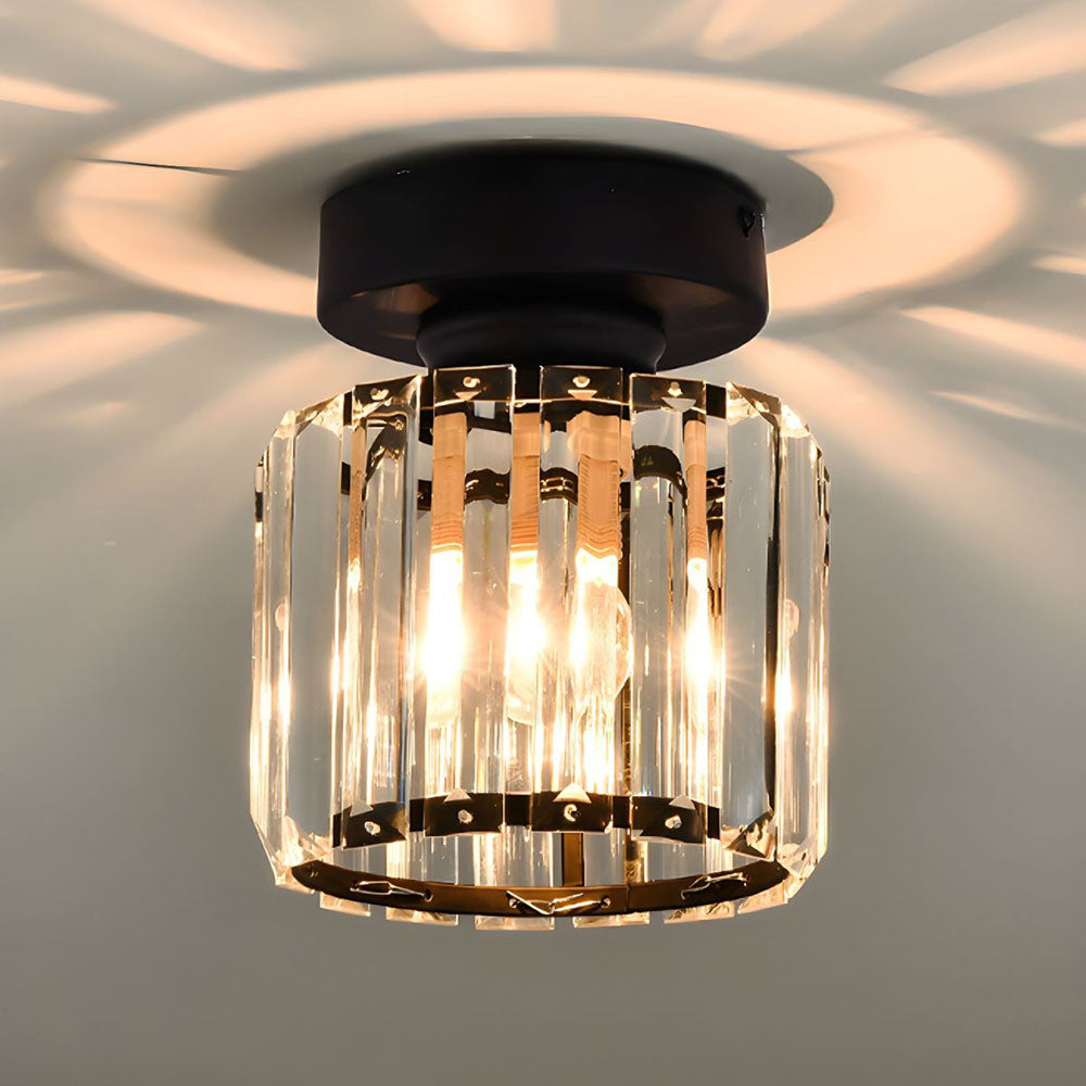 Plafondlamp Kristal Zwart Zilver Goud E27 Opbouw Modern Hal Woonkamer