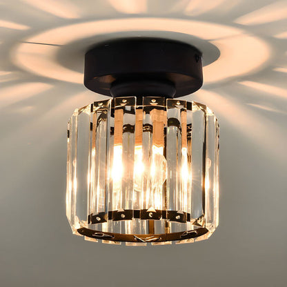 Plafondlamp Kristal Zwart Zilver Goud E27 Opbouw Modern Hal Woonkamer