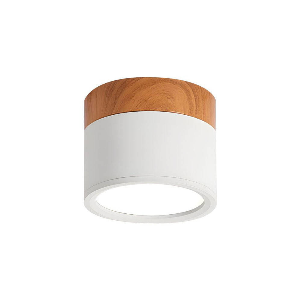 Cylinder kleine plafondlamp LED hout modern plafond hal woonkamer compact design