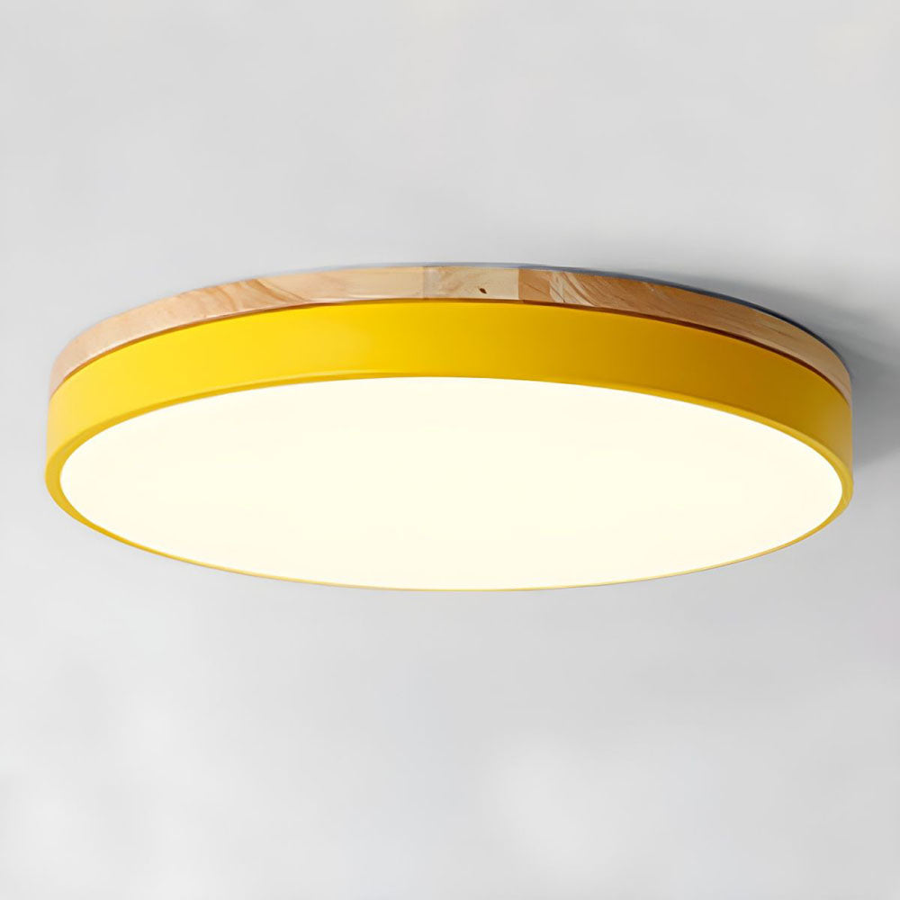 Plafondlamp Hout Rond LED met Acryl – Dimbaar Warm Licht Scandinavisch Design Woonkamer Slaapkamer 30cm 40cm 50cm 60cm