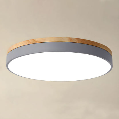 Plafondlamp Hout Rond LED met Acryl – Dimbaar Warm Licht Scandinavisch Design Woonkamer Slaapkamer 30cm 40cm 50cm 60cm