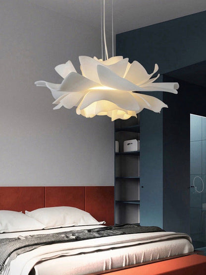 Handgemaakte Acryl Hanglamp Lotus Bloem Wit Scandinavisch Design