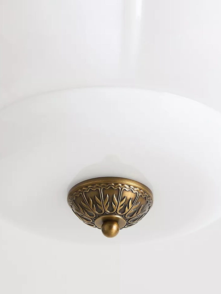 Retro Plafondlamp met Melkglazen Kap – Verfijnde Semi-Flush Mount Verlichting voor Moderne Interieurs
