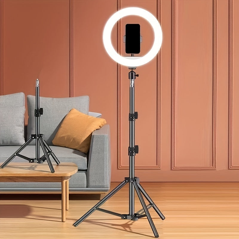 Professionele LED-Ringlamp met Verstelbaar Statief en Telefoonhouder voor Foto & Video