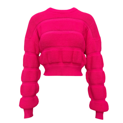 Dames Trui Kort Trendy met Structuur Stijlvol