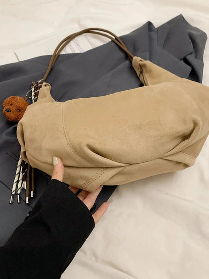 Suède Schouder tas Boho Stijl met Leuke Details