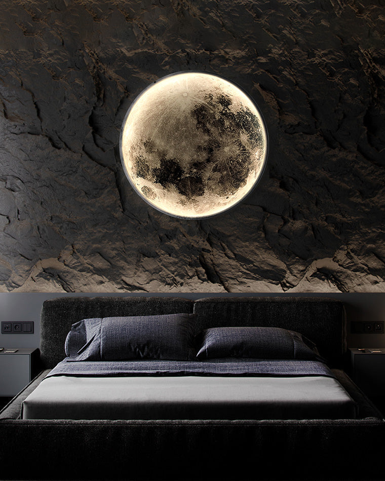Wandlamp Maan Muurschildering LED Dimbaar Afstandsbediening Woonkamer Slaapkamer