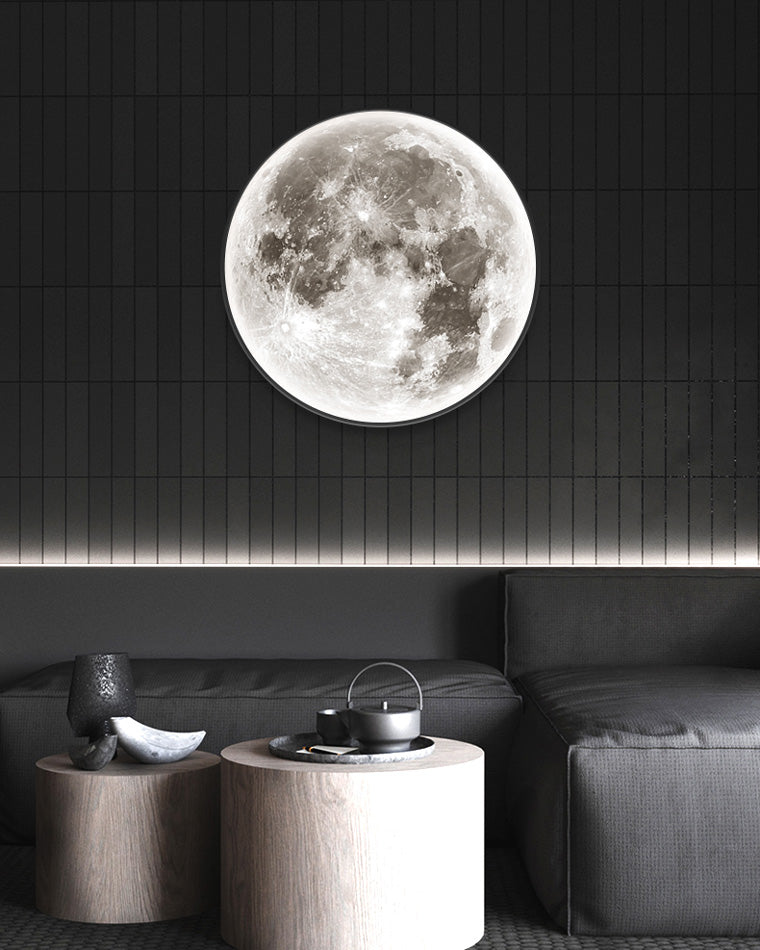 Wandlamp Maan Muurschildering LED Dimbaar Afstandsbediening Woonkamer Slaapkamer