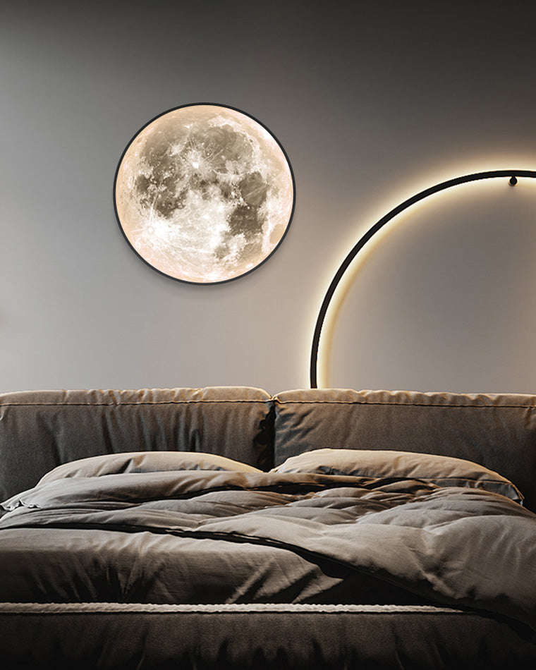 Wandlamp Maan Muurschildering LED Dimbaar Afstandsbediening Woonkamer Slaapkamer