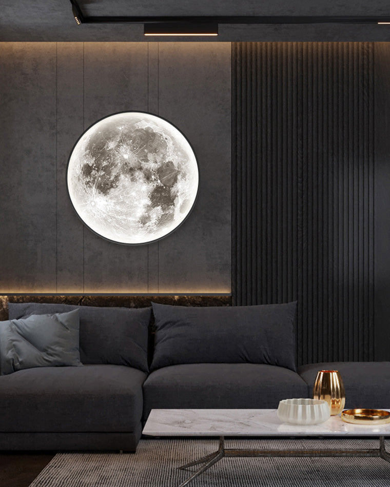 Wandlamp Maan Muurschildering LED Dimbaar Afstandsbediening Woonkamer Slaapkamer