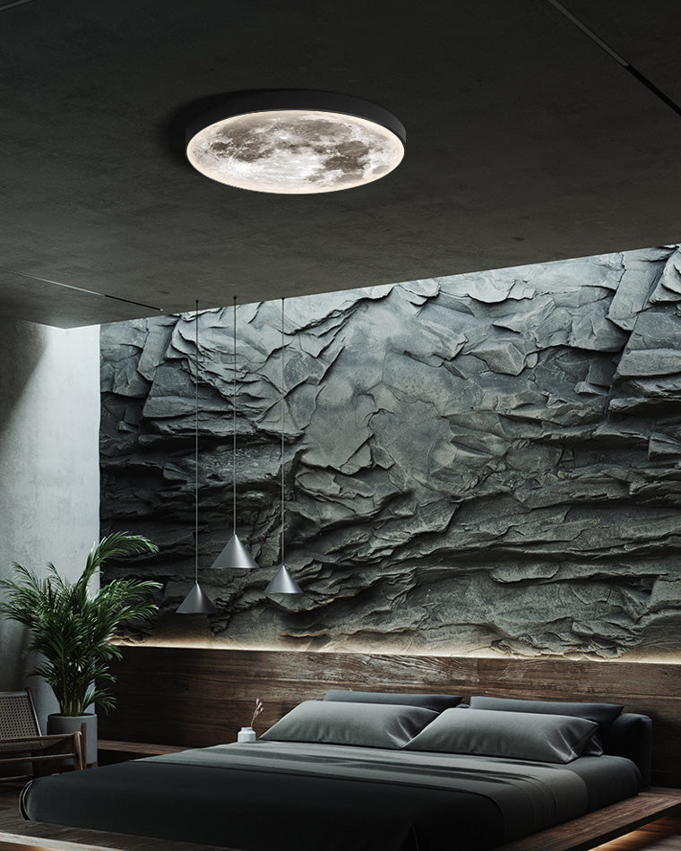 Wandlamp Maan Muurschildering LED Dimbaar Afstandsbediening Woonkamer Slaapkamer
