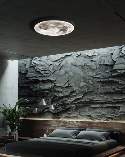 Wandlamp Maan Muurschildering LED Dimbaar Afstandsbediening Woonkamer Slaapkamer