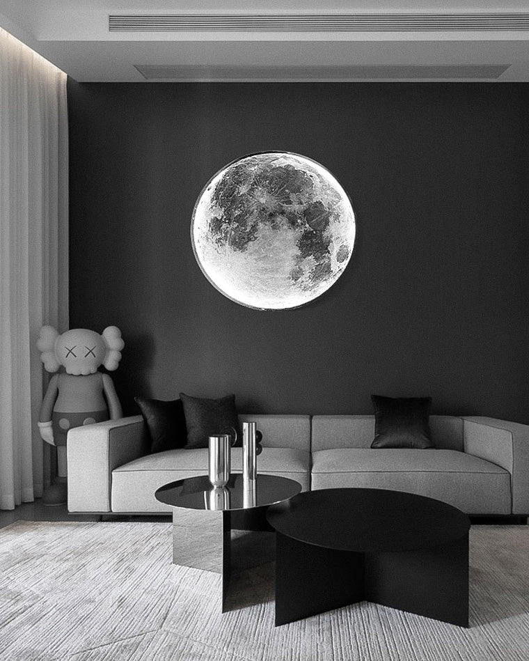 Wandlamp Maan Muurschildering LED Dimbaar Afstandsbediening Woonkamer Slaapkamer
