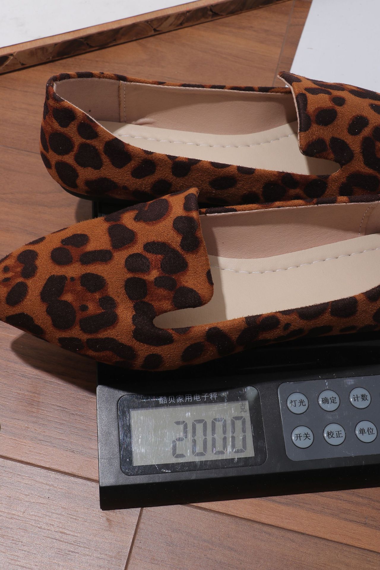 Dames Ballerina's Comfortabele Panterprint Puntneus Schoenen