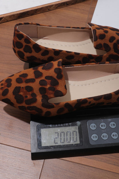 Dames Ballerina's Comfortabele Panterprint Puntneus Schoenen