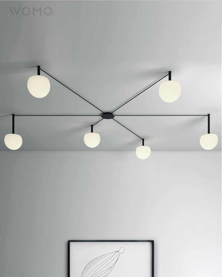 Plafondlamp Glazen Bollen Verstelbaar Metaal Wit Woonkamer Slaapkamer Modern
