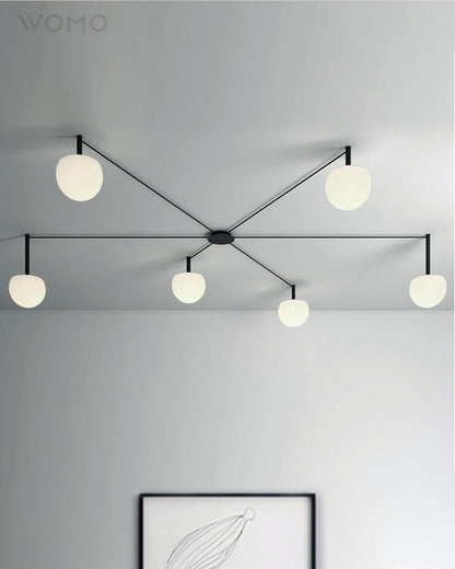 Plafondlamp Glazen Bollen Verstelbaar Metaal Wit Woonkamer Slaapkamer Modern