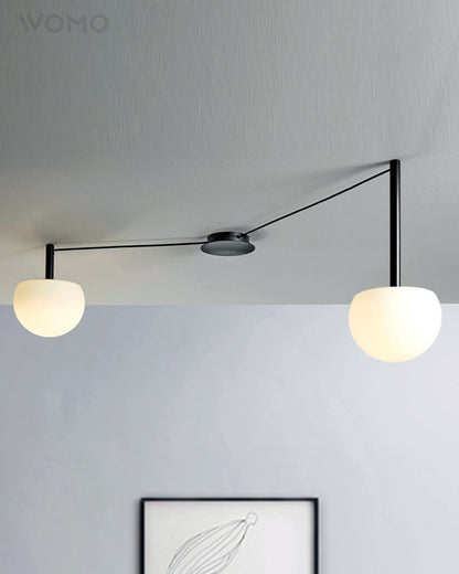 Plafondlamp Glazen Bollen Verstelbaar Metaal Wit Woonkamer Slaapkamer Modern