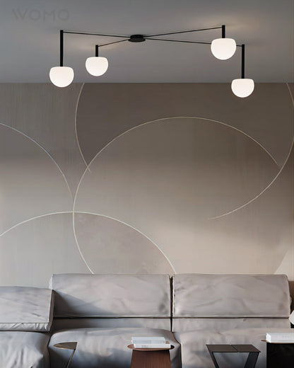 Plafondlamp Glazen Bollen Verstelbaar Metaal Wit Woonkamer Slaapkamer Modern