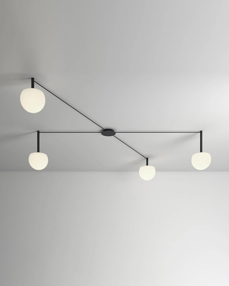 Plafondlamp Glazen Bollen Verstelbaar Metaal Wit Woonkamer Slaapkamer Modern