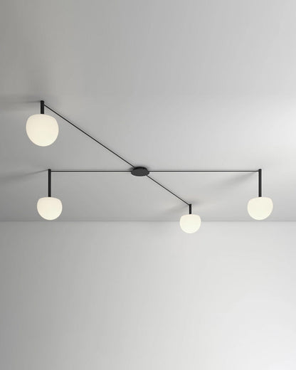 Plafondlamp Glazen Bollen Verstelbaar Metaal Wit Woonkamer Slaapkamer Modern