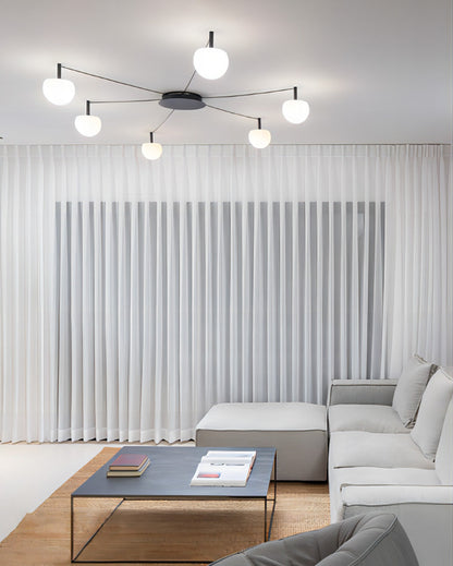 Plafondlamp Glazen Bollen Verstelbaar Metaal Wit Woonkamer Slaapkamer Modern