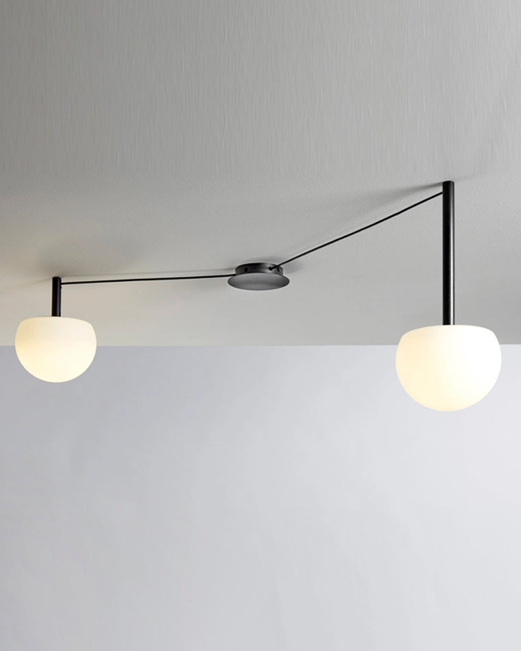 Plafondlamp Glazen Bollen Verstelbaar Metaal Wit Woonkamer Slaapkamer Modern