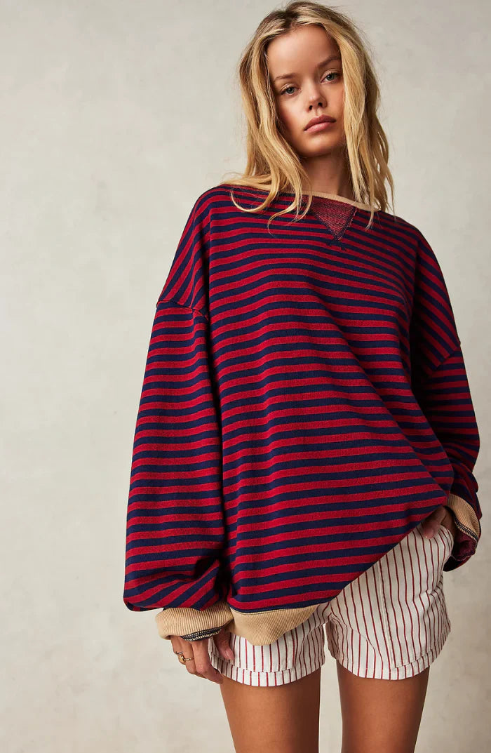 Dames Trui Oversized Gestreept Comfortabele Pasvorm