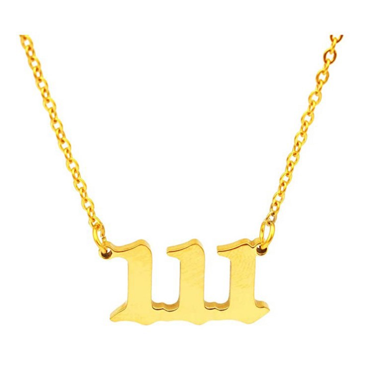 Gouden Ketting met Geluksengel en Cijfer Sieraad