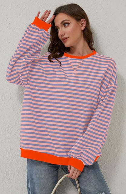 Dames Trui Oversized Gestreept Comfortabele Pasvorm