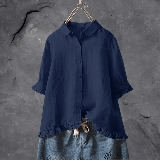 Katoenen Blouse Lente Zomer Jurk Style voor Vrouw - StudioMarella