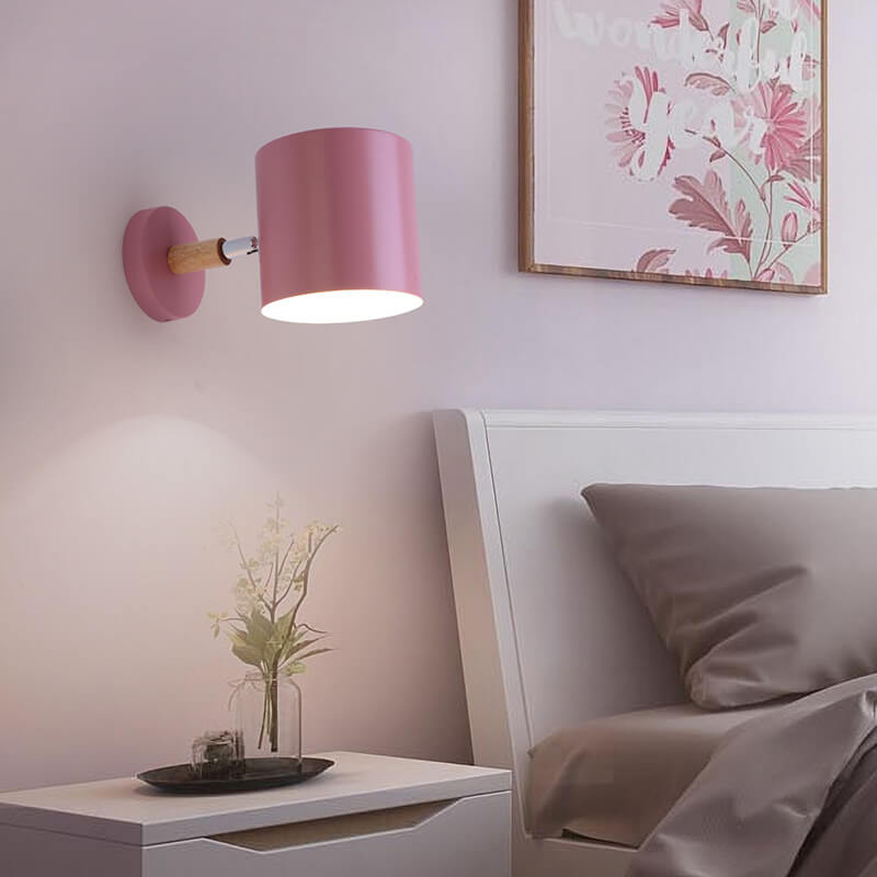 Wandlamp Metaal Hout Verstelbaar Slaapkamer Woonkamer Scandinavisch Macaronkleur E27 Bedlamp Muurlamp