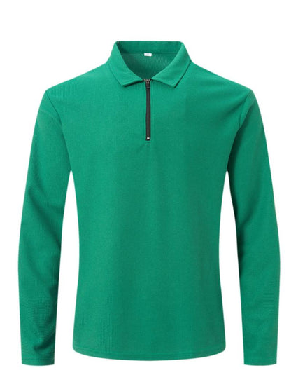 Heren Wafelshirt Lange Mouwen V-Hals Casual Kleding