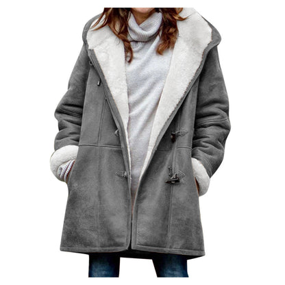 Dames Jas Warm met Sherpa Voering en Toggle Sluiting Beige